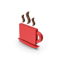 Coffee Cup Symbol Red PNG & PSD Images