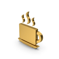 Symbol Coffee Cup Gold PNG & PSD Images