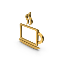 Symbol Coffee Cup Gold PNG & PSD Images