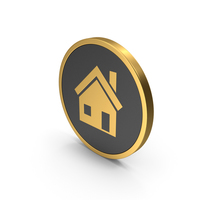 Gold Icon House PNG & PSD Images