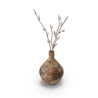Decorative Birch Branch Vase PNG & PSD Images