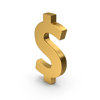 Gold Dollar Symbol PNG & PSD Images