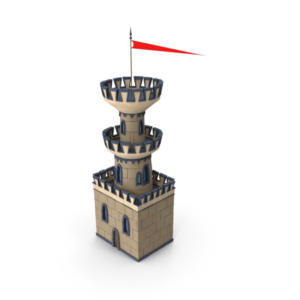 Stylized Castle Watch Tower PNG & PSD Images