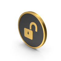 Gold Icon Unlocked Padlock PNG & PSD Images