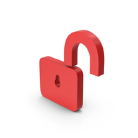 Symbol Unlocked Padlock Red PNG & PSD Images