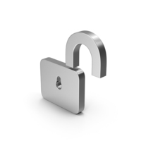 Symbol Unlocked Padlock Silver PNG & PSD Images