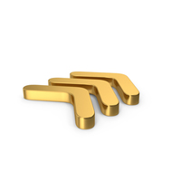 Gold Symbol Three Arrows PNG & PSD Images