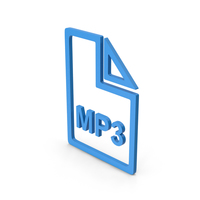 Symbol MP3 File Blue PNG & PSD Images