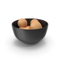 Bowl with Eggs Black PNG & PSD Images