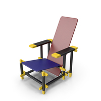 Rietveld Red Blue Chair PNG & PSD Images