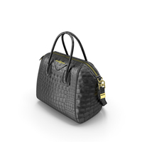 Crocodile Effect Leather Bag PNG & PSD Images