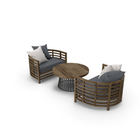 Outdoor Armchairs with Table PNG & PSD Images