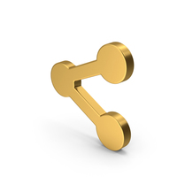 Symbol Share Button Gold PNG & PSD Images