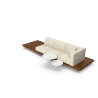 Outdoor Teak Platform Lounge Setting with Tables PNG & PSD Images