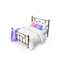 Dark Bronze Victorian Bed PNG & PSD Images