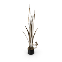 Curtis Jere Cattails Floor Lamp Sculpture PNG & PSD Images