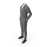 Hands in Pockets Suit Grey PNG & PSD Images