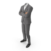 Crossed Arms Suit Grey PNG & PSD Images