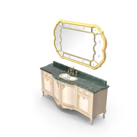 Lineatre Gold Componibile Bathroom Furniture PNG & PSD Images