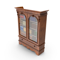 Walnut Curl Bookcase PNG & PSD Images