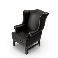 Pottery Barn - Thatcher Leather Wingback Chair PNG & PSD Images