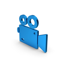 Symbol Video Camera Blue Metallic PNG & PSD Images