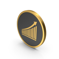 Gold Icon Chart With Arrow PNG & PSD Images
