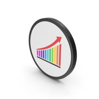 Icon Chart With Arrow Colored PNG & PSD Images