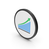 Icon Chart With Arrow Blue PNG & PSD Images