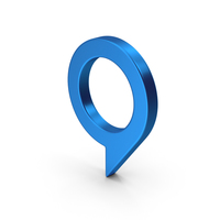 Symbol Map Pin Blue Metallic PNG & PSD Images