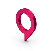 Map Pin Pink Metallic PNG & PSD Images