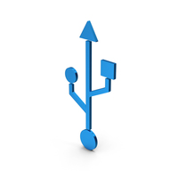 Symbol USB Blue Metallic PNG & PSD Images