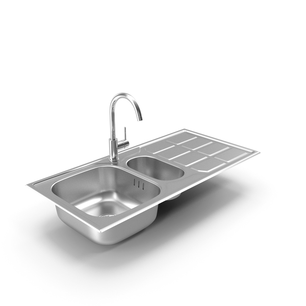 Kitchen Chrome Single Sink 1 PNG & PSD Images