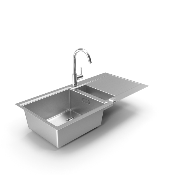 Kitchen Chrome Single Sink 3 PNG & PSD Images