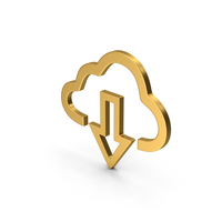 Symbol Cloud Download Gold PNG & PSD Images