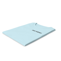 Female Crew Neck Folded Blue Delivery PNG & PSD Images
