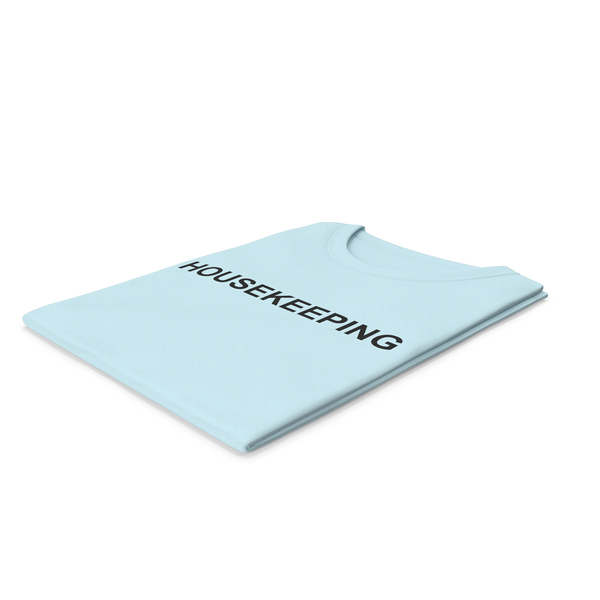 Female Crew Neck Folded Blue Housekeeping PNG & PSD Images