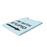 Female Crew Neck Folded Blue Im With Stupid PNG & PSD Images