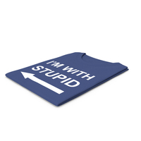 Female Crew Neck Folded Dark Blue I'm With Stupid PNG & PSD Images