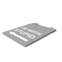 Female Crew Neck Folded Gray Im with Stupid PNG & PSD Images