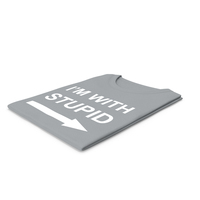Female Crew Neck Folded Gray Im with Stupid PNG & PSD Images