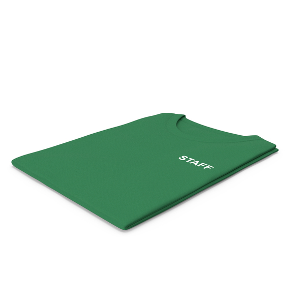 Female Crew Neck Folded Green Staff PNG & PSD Images