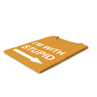Female Crew Neck Folded Orange I'm With Stupid PNG & PSD Images