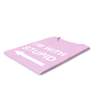 Female Crew Neck Folded Pink Im With Stupid PNG & PSD Images