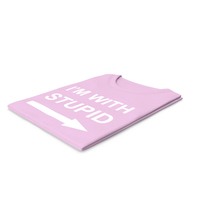 Female Crew Neck Folded Pink Im With Stupid PNG & PSD Images