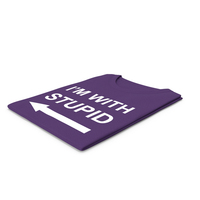 Female Crew Neck Folded Purple I'm With Stupid PNG & PSD Images