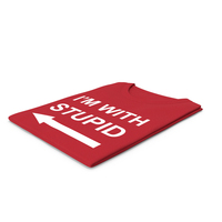 Female Crew Neck Folded Red Im With Stupid PNG & PSD Images