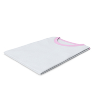 Female Crew Neck Folded White and Pink PNG & PSD Images