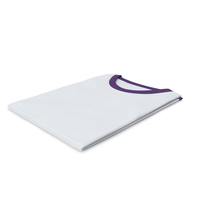 Female Crew Neck Folded White and Purple PNG & PSD Images