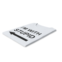 Female Crew Neck Folded White Im With Stupid PNG & PSD Images